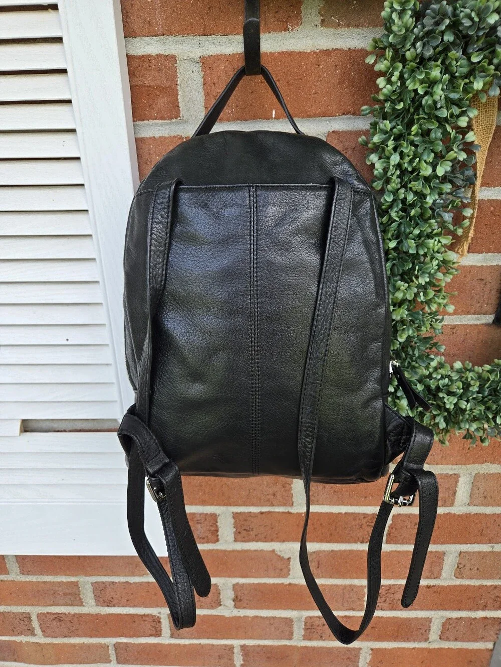 Margot Deep Forrest Green Leather Backpack EUC